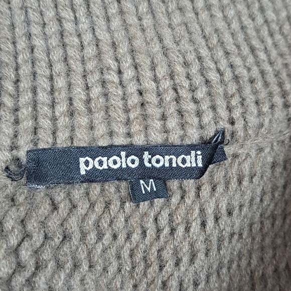 Paolo Tonali 100% Cashmere Caramel Cardigan sweater M - Picture 4 of 5